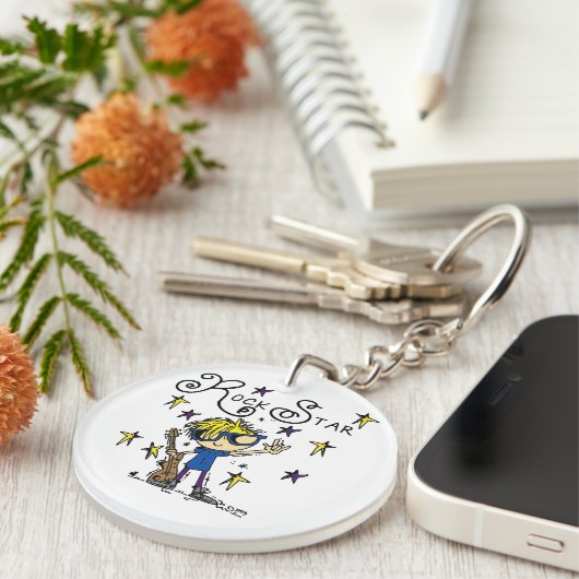 Blond Boy Rock Star Sleutelhanger (Voorkant Rechts)