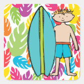 Blond Boy Surfer Stickers (Voorkant)