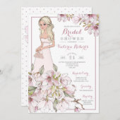 Blond Bruid Bloemen Vrijgezellenfeest Kaart (Voorkant / Achterkant)