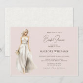 Blond Bruid Bruidsjurk Douche Kaart (Voorkant / Achterkant)