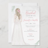 Blond Bruid in Jurk Bruids Douche Uitnodiging (Voorkant)