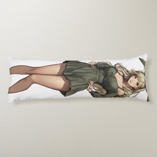 Blond Bunny Girl Anime Lichaamskussen (Achterkant)