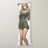 Blond Bunny Girl Anime Lichaamskussen (Achterkant (Verticaal))