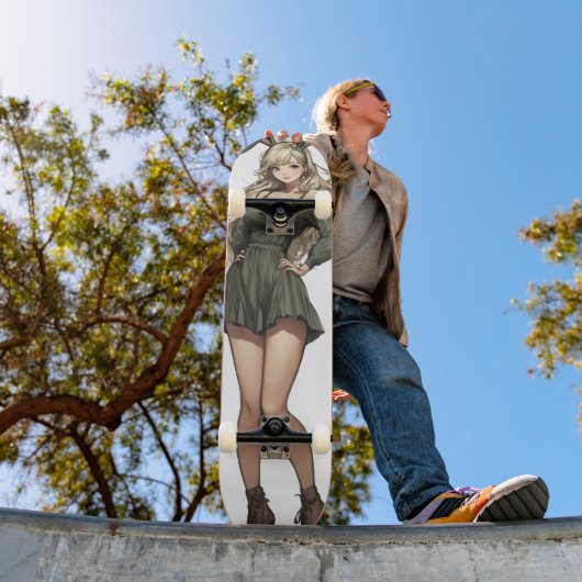 Blond Bunny Girl Anime Persoonlijk Skateboard (Buiten 1)