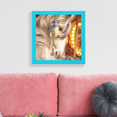 blond carrousel paard een mooi gezicht canvas afdruk (Insitu (Woonkamer))