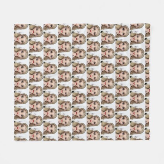 Blond cartoon rode lippen fleece deken (Voorkant (Horizontaal))