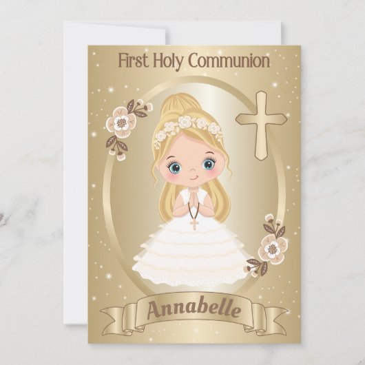 Blond Cute Girl, eerste uitnodiging voor de Heilig (Voorkant)