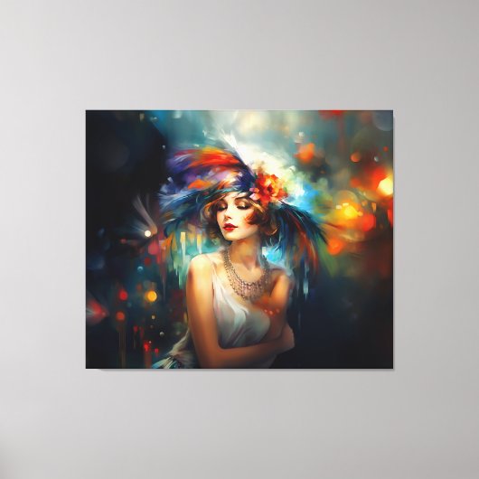 Blond Dame Roaring 20s Canvas Afdruk (Voorkant)