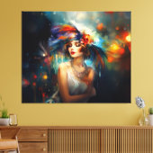 Blond Dame Roaring 20s Canvas Afdruk (Insitu (Woonkamer))