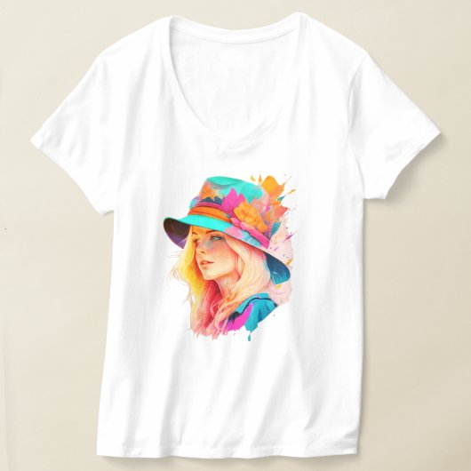 Blond dragen van een groot pet t-shirt (Laagn)