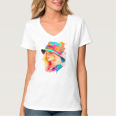 Blond dragen van een groot pet t-shirt (Voorkant)