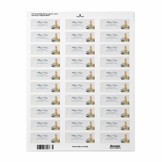  blond driemaandadres etiket (Full Sheet)