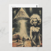 Blond en de UFO Desert Scifi Fantasy Briefkaart (Voorkant / Achterkant)