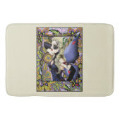 Blond Fairy Bloemen Paarse Badmat (Voorkant)