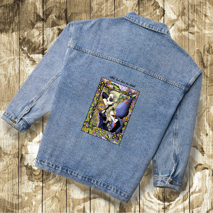 Blond Fairy Bloemen Paarse Denim Jacket