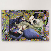 Blond Fairy Bloemen Paarse Legpuzzel (Horizontaal)