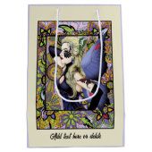 Blond Fairy Bloemen Paarse Medium Cadeauzakje (Achterkant)