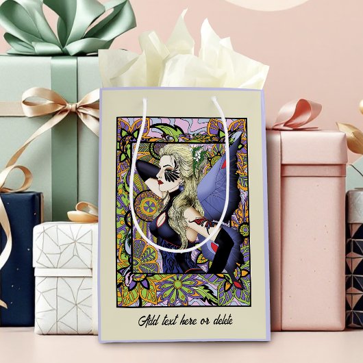 Blond Fairy Bloemen Paarse Medium Cadeauzakje