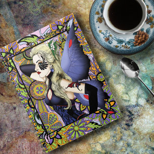 Blond Fairy Bloemen Paarse Notitieboek