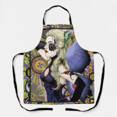 Blond Fairy Bloemen Paarse Schort (Voorkant)