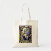 Blond Fairy Bloemen Paarse Tote Bag (Voorkant)