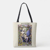 Blond Fairy Bloemen Paarse Tote Bag (Achterkant)