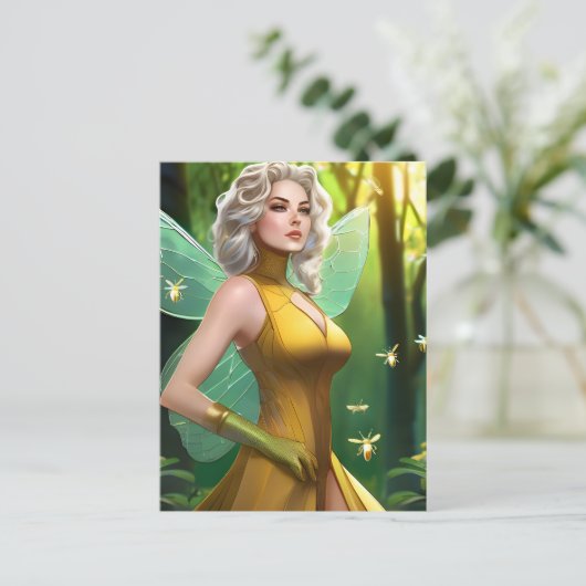 Blond Fairy Briefkaart (Staand voorkant)