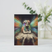 Blond Fairy met een instelling op  koffer Briefkaart (Staand voorkant)