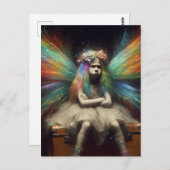 Blond Fairy met een instelling op  koffer Briefkaart (Voorkant / Achterkant)