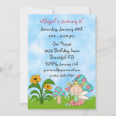 Blond Fairy Princess en Garden Verjaardag Uitnodig Kaart (Achterkant)