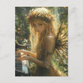 Blond Fairy spelen piano Briefkaart (Voorkant)