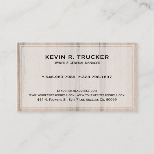 Blond faux Wood Texture Remodeling Visitekaartje (Achterkant)