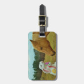 Blond geel paard en paashaas bagagelabel (Voorkant verticaal)