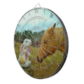 Blond geel paard en paashaas dartbord (Voorkant Rechts)