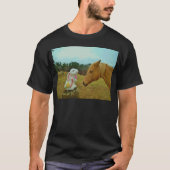 Blond geel paard en paashaas t-shirt (Voorkant)