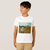 Blond geel paard en paashaas t-shirt (Voorkant volledig)