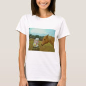 Blond geel paard en paashaas t-shirt (Voorkant)
