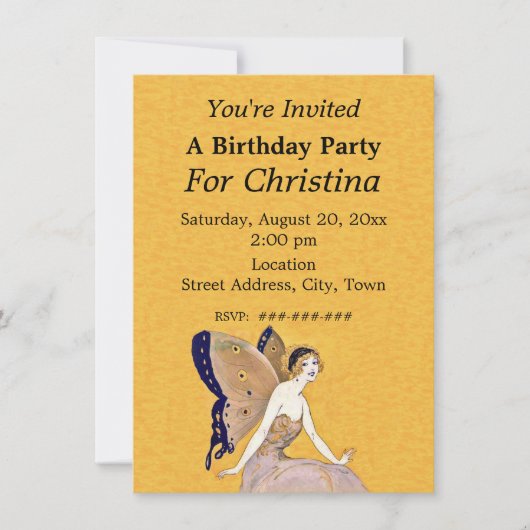  blond geventiedag, zachte vlinder, geel kaart (Voorkant)