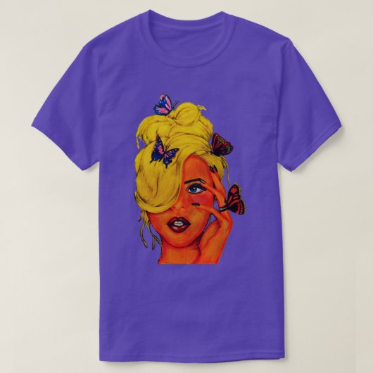 Blond Girl Butterfly T-shirt (Design voorkant)