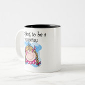 Blond Girl Future Big Sister Tweekleurige Koffiemok (Voorkant links)