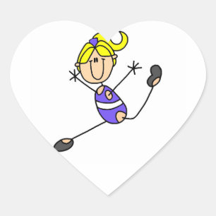 Blond Girl Gymnast Hart Sticker