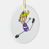 Blond Girl Gymnast Keramisch Ornament (Rechts)