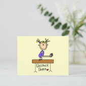 Blond Girl Gymnast op Beam Tshirts en Gifts Briefkaart (Staand voorkant)