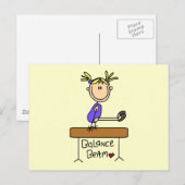 Blond Girl Gymnast op Beam Tshirts en Gifts Briefkaart (Voorkant / Achterkant)