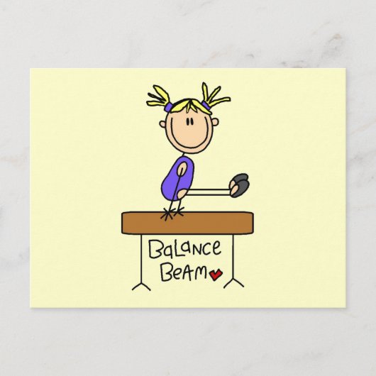 Blond Girl Gymnast op Beam Tshirts en Gifts Briefkaart (Voorkant)
