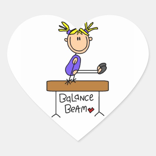 Blond Girl Gymnast over Baldaam Hart Sticker (Voorkant)