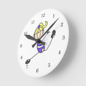 Blond Girl Gymnast Ronde Klok (Hoek)