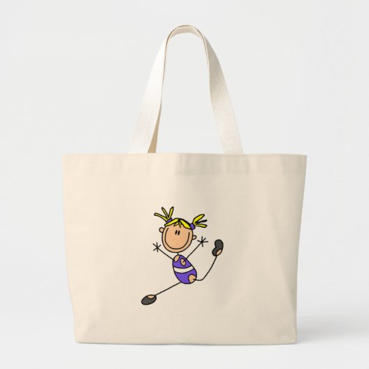 Blond Girl Gymnast Tshirts en Gifts Grote Tote Bag (Voorkant)