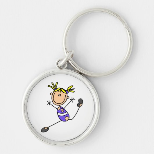 Blond Girl Gymnast Tshirts en Gifts Sleutelhanger (Voorkant)