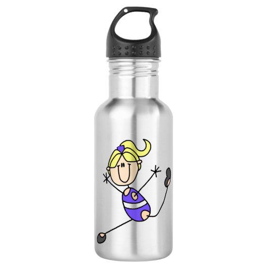 Blond Girl Gymnast Waterfles (Voorkant)